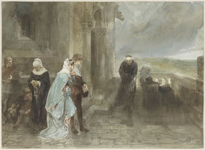 Al acecho, escena del siglo XII de Charles Rochussen