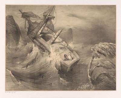 Barco en peligro durante una fuerte tormenta de Charles Rochussen