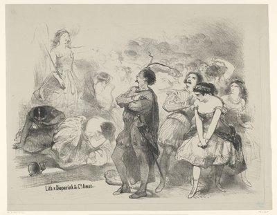 Escena del ballet Astaroth Anuncio Entradas para ballets y obras de teatro en el Amsterdam City Theatre (título de la serie) de Charles Rochussen