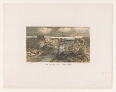 paisaje urbano Una ciudad en el siglo IX (título sobre objeto) de Charles Rochussen