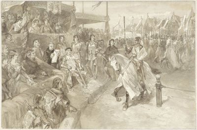 Partido del torneo de Haarlem, ilustración del episodio de La Rosa de Dekama de Charles Rochussen