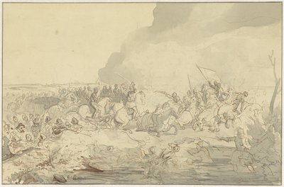 Batalla entre la caballería y la gente de a pie en traje del siglo XVI de Charles Rochussen