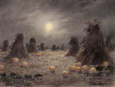Cosecha de otoño a la luz de la luna de Charles Russell Loomis