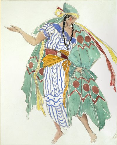 Diseño de vestuario para una bailarina de Charles S Ricketts