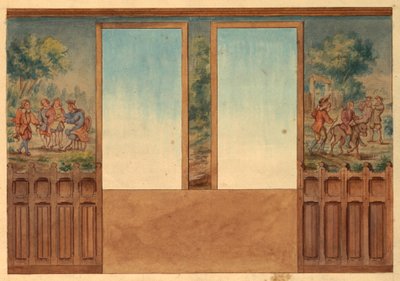 Diseño para parte de la escalera, Château-sur-Mer, Newport, Rhode Island de Charles Salagnad, French