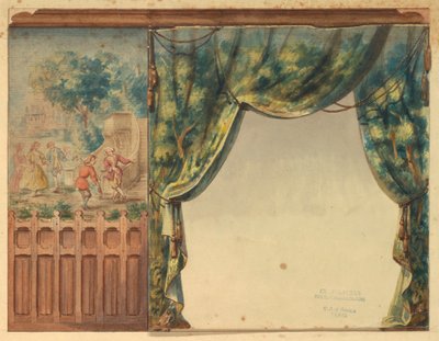 Diseño para parte de la escalera en Château-sur-Mer, Newport, Rhode Island de Charles Salagnad, French