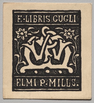 Exlibris: Elmi P. Mills de Charles Samuel Keene