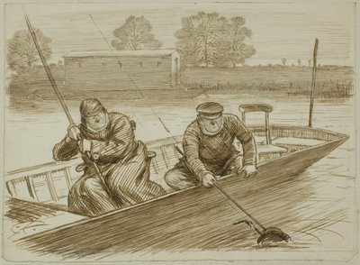 Escena de pesca de Charles Samuel Keene