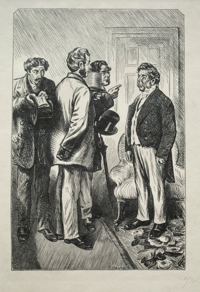 Nuestro pavo de Navidad, el Sr. Bobsby preocupado, 1868 de Charles Samuel Keene