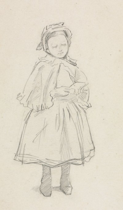 Estudio para una niña pequeña de Charles Samuel Keene