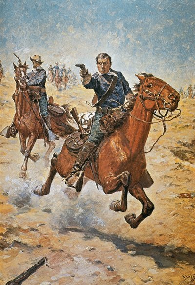 Seguro: un soldado de caballería de EE.UU. en la década de 1870 de Charles Schreyvogel