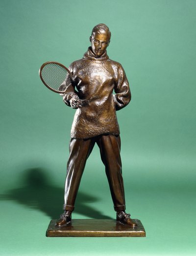 Una figura de bronce de S.A.R. El Príncipe de Gales, luego Eduardo VIII, vestido para el tenis, c.1920s-1930s de Charles Sergeant Jagger