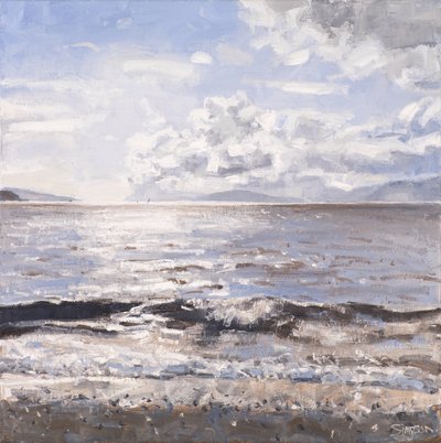 Grey Sea, Ledaig, 2017 (óleo sobre lienzo) de Charles Simpson