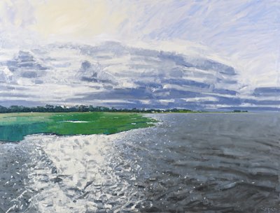 Luz de octubre, Aberlady, 2012 (óleo sobre lienzo) de Charles Simpson