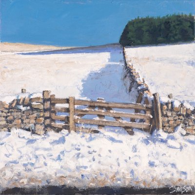 Roadside Gate, 2017 (óleo sobre lienzo) de Charles Simpson