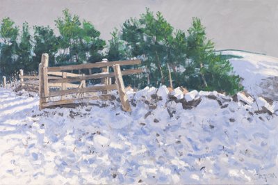 Pequeño bosque, Torwoodlee, 2017 (óleo sobre lienzo) de Charles Simpson