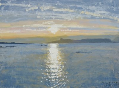 Atardecer en el mar, 2013 (óleo sobre lienzo) de Charles Simpson