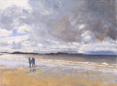 Dos figuras, 2017 (óleo sobre lienzo) de Charles Simpson