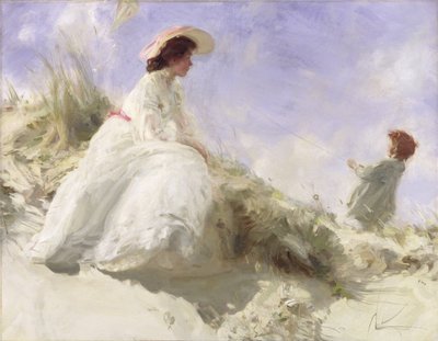 La cometa (óleo sobre lienzo) de Charles Sims