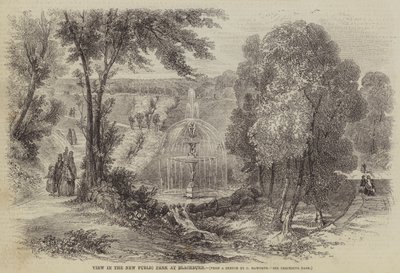 Vista en el nuevo parque público de Blackburn de Charles Singleton Haworth