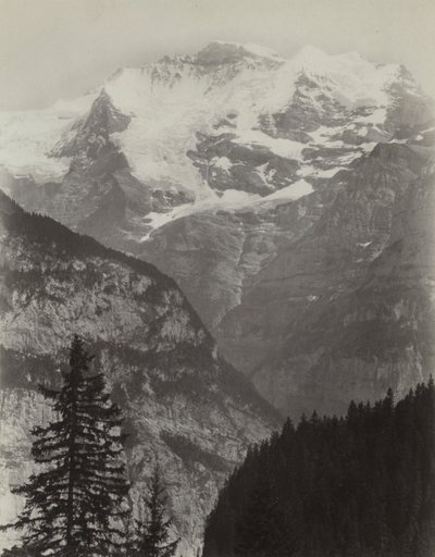 Jungfrau, Vista desde Mürren, Suiza, c. 1860s de Charles Soulier