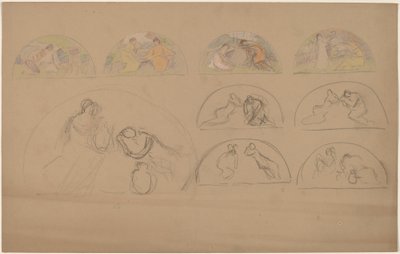 Estudios para lunetos de Charles Sprague Pearce