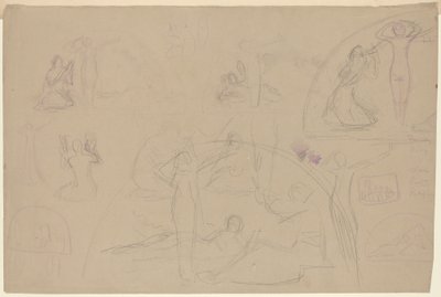 Estudios para una luneta (verso) de Charles Sprague Pearce
