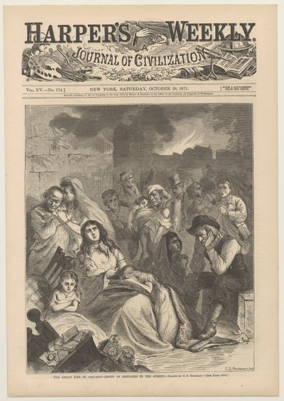 Portada de Harpers Weekly, 28 de octubre de 1871 de Charles Stanley Reinhart