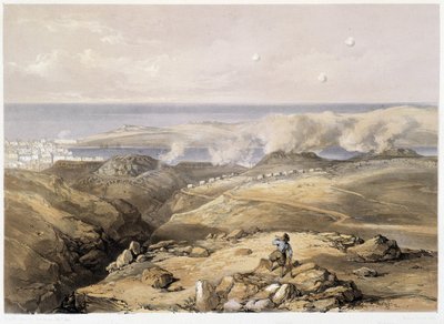 Baterías rusas en "Sebastopol" por CH.Hardinge. Litografía por Vincent Brooks, Londres 1855 Henry Graves de Charles Stewart Hardinge