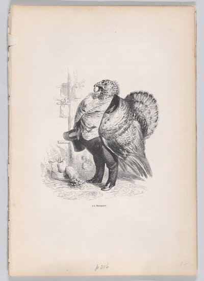 Un banquero de Escenas de la vida privada y pública de los animales, ca. 1837-47 de Charles Tamisier