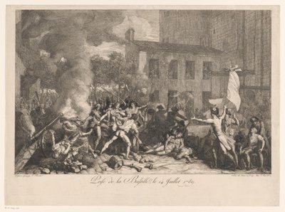 Beststorming van de Bastille, 14 de julio de 1789 Toma de la Bastilla, 14 de julio de 1789 (título sobre el objeto) de Charles Thevenin