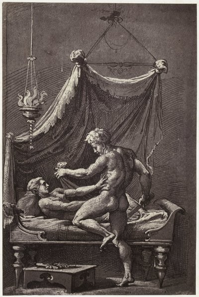 Reproducción fotográfica de un dibujo de Perino del Vaga, El rapto de Lucrecia de Charles Thurston Thompson