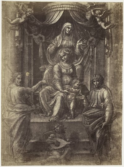 Reproducción fotográfica de un dibujo de Rafael, Ana, María y Cristo de Charles Thurston Thompson