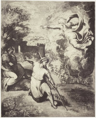 Reproducción fotográfica de un dibujo de Rafael, expulsión de Adán y Eva del paraíso de Charles Thurston Thompson