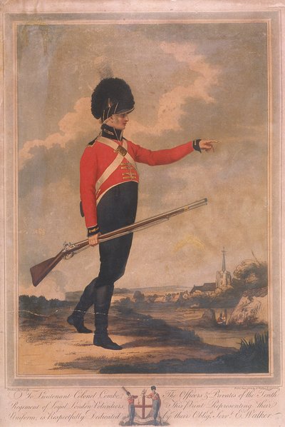 Figura militar con el uniforme del décimo regimiento de Voluntarios Leales de Londres, 1804 de Charles Tomkins