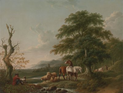 Paisaje con un pastor de Charles Towne