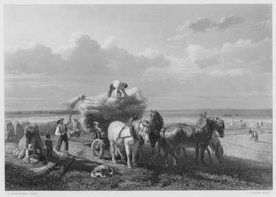 El campo de la cosecha, del cuadro en la Colección Real (grabado) de Charles Tschaggeny