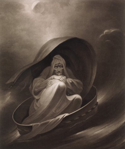Una bruja navegando a Alepo en un colador, 1 de diciembre de 1807 de Charles Turner