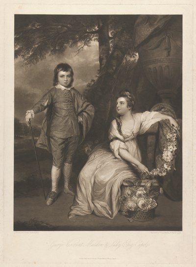 George Vizconde Malden y Lady Elizabeth Capel de Charles Turner