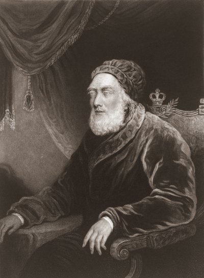 El rey Jorge III en la vejez. Retrato. (impresión) de Charles Turner