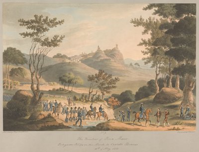 N.º 9: La frontera de Pina Macor. Tropas portuguesas en marcha hacia Costello Branco, 18 de mayo de 1811 de Charles Turner