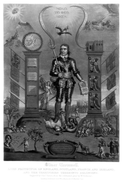Oliver Cromwell, soldado y estadista inglés, 1816 de Charles Turner