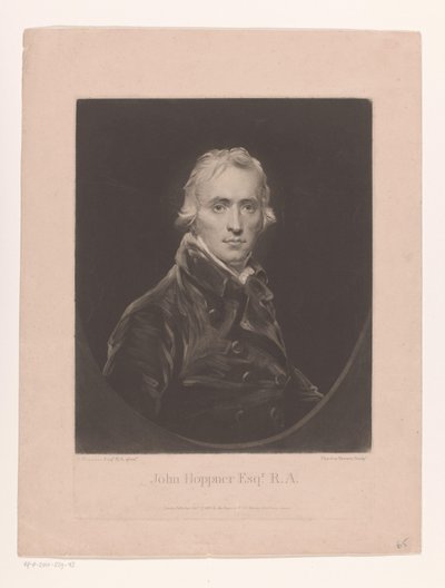 Portret de John Hoppner John Hoppner Esqr. REAL ACADEMIA DE BELLAS ARTES. (título en el objeto) de Charles Turner