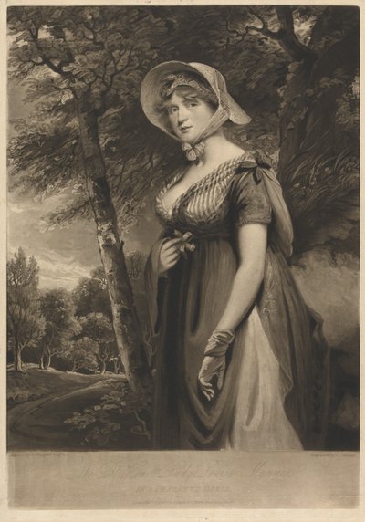La Muy Honorable Lady Louisa Manners con un traje de campesina de Charles Turner