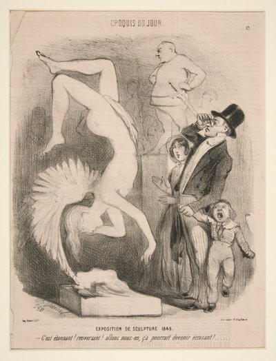 Exposition de Sculpture 1849 (Exposición de Escultura 1849), de la serie Sketch of the Day publicada en Le Charivari de Charles Vernier
