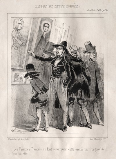 Los pintores franceses se destacan este año por la originalidad de su vestimenta, 1840 de Charles Vernier