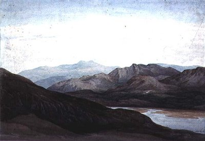 En el río Mawddach, Merionethshire, Cader Idris en la distancia de Charles Vincent Barber
