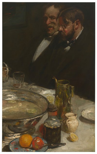 La historia Los comensales, Placeres de la mesa, 1898 de Charles Webster Hawthorne