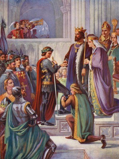 Investidura de Eduardo el Príncipe Negro como Caballero de la Jarretera de Charles West (after) Cope