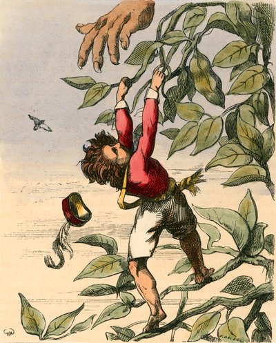 La estrecha escapada de Jack del gigante de Charles West Cope